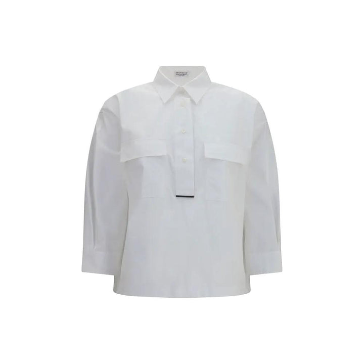 Brunello Cucinelli White Cotton Dress Shirt