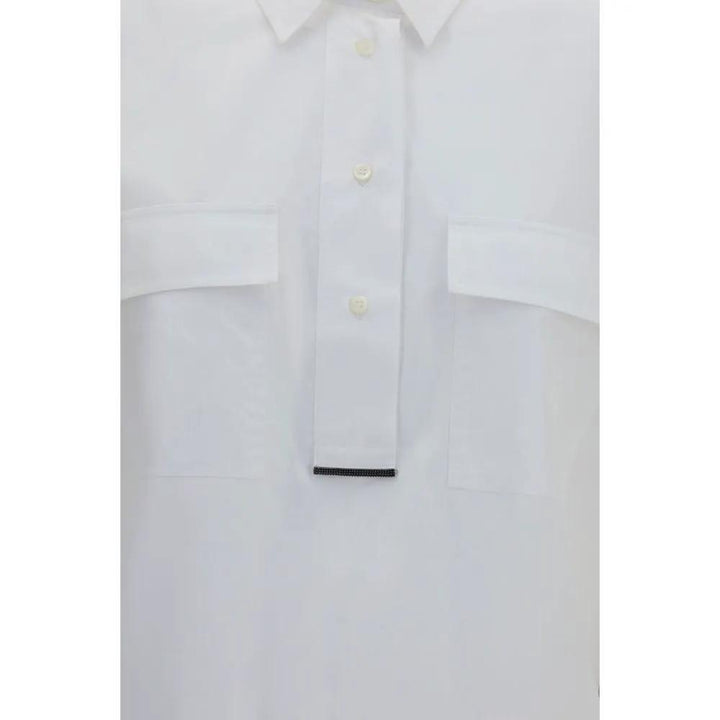 Brunello Cucinelli White Cotton Dress Shirt