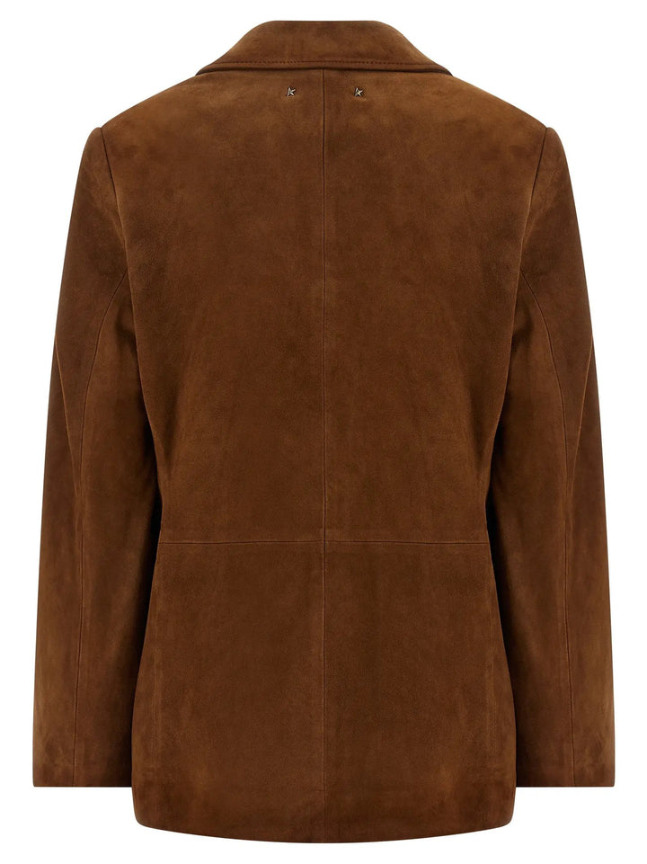 Golden Goose Brown Lamb Leather Leather Jacket