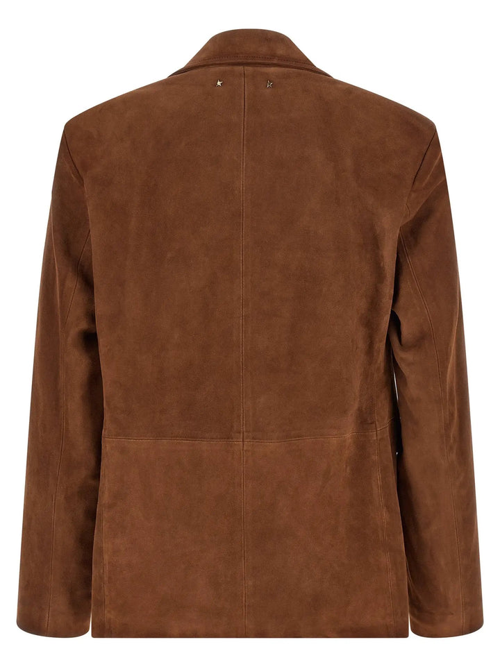 Golden Goose Sample Sale | Golden Goose Brown Lamb Leather Leather Jacket - | Designer outlet