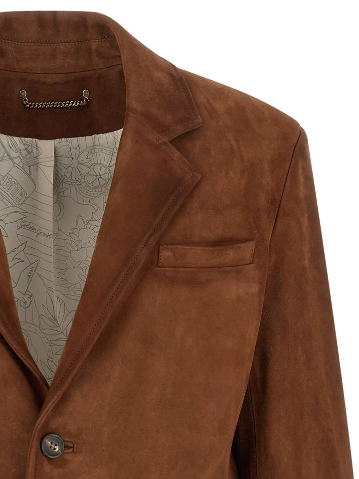 Golden Goose Sample Sale | Golden Goose Brown Lamb Leather Leather Jacket - | Designer outlet