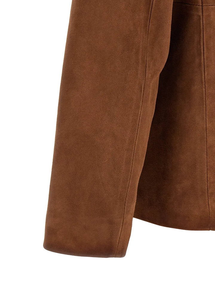 Golden Goose Sample Sale | Golden Goose Brown Lamb Leather Leather Jacket - | Designer outlet