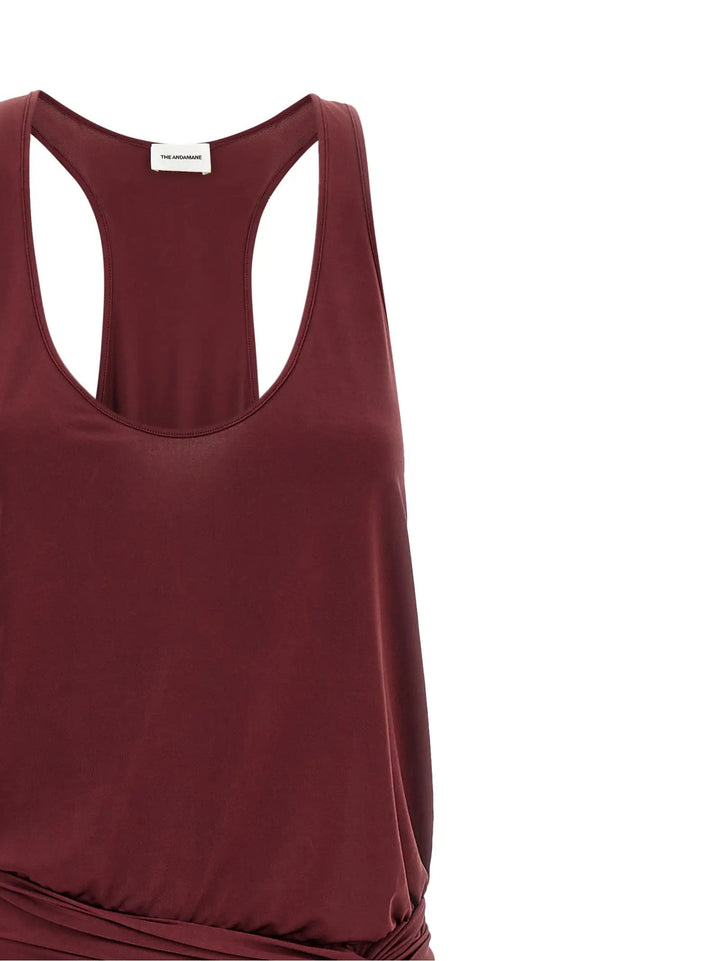 The Andamane Sample Sale | The Andamane Bordeaux Polyester Long Dress - | Designer outlet
