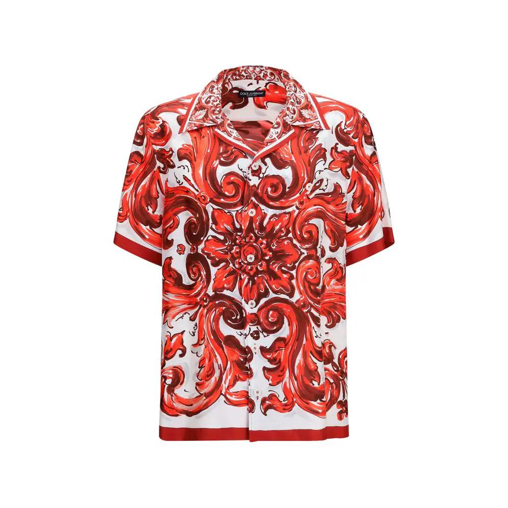 Dolce &amp; Gabbana Sample Sale | Dolce &amp; Gabbana Multicolor Silk Pattern Shirt - | Designer outlet