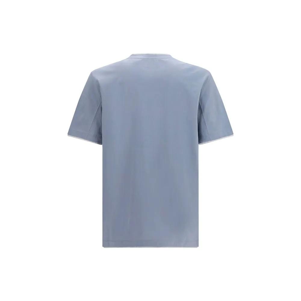 Brunello Cucinelli Sample Sale | Brunello Cucinelli Blue Cotton T-Shirt - | Designer outlet