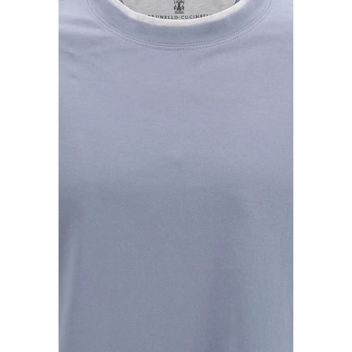 Brunello Cucinelli Sample Sale | Brunello Cucinelli Blue Cotton T-Shirt - | Designer outlet