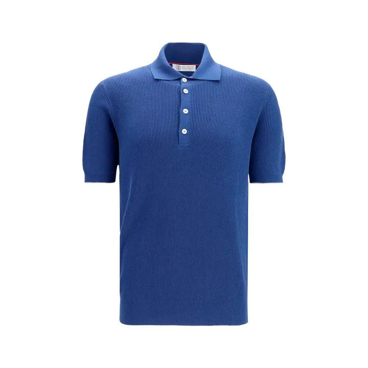 Brunello Cucinelli Sample Sale | Brunello Cucinelli Blue Cotton Polo Shirt - | Designer outlet