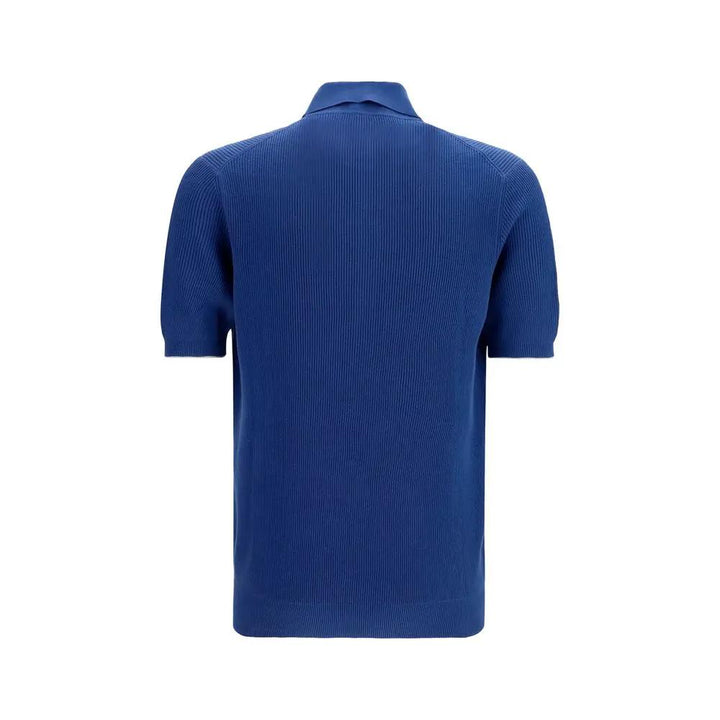 Brunello Cucinelli Sample Sale | Brunello Cucinelli Blue Cotton Polo Shirt - | Designer outlet