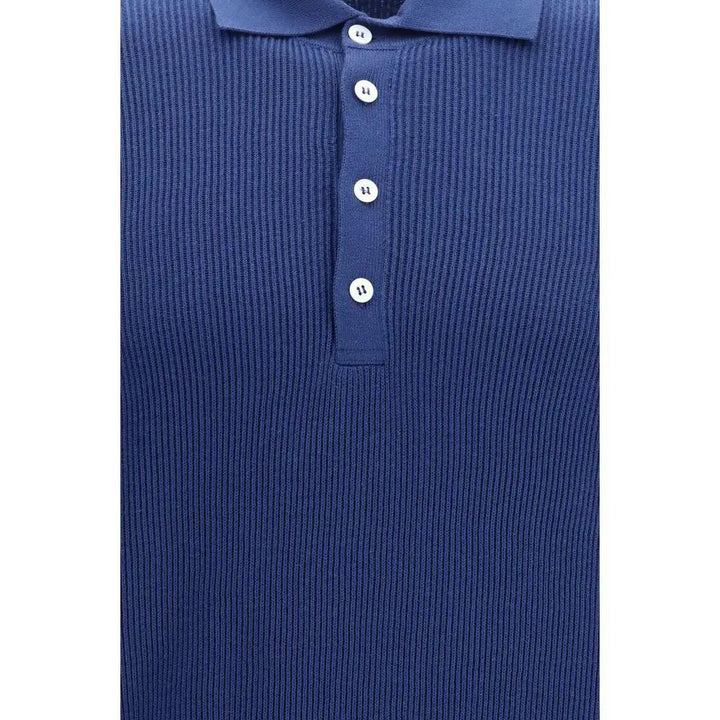 Brunello Cucinelli Sample Sale | Brunello Cucinelli Blue Cotton Polo Shirt - | Designer outlet