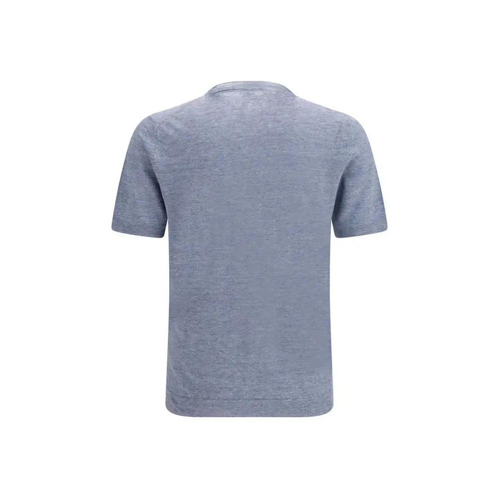 Brunello Cucinelli Sample Sale | Brunello Cucinelli Blue Linen T-Shirt - | Designer outlet