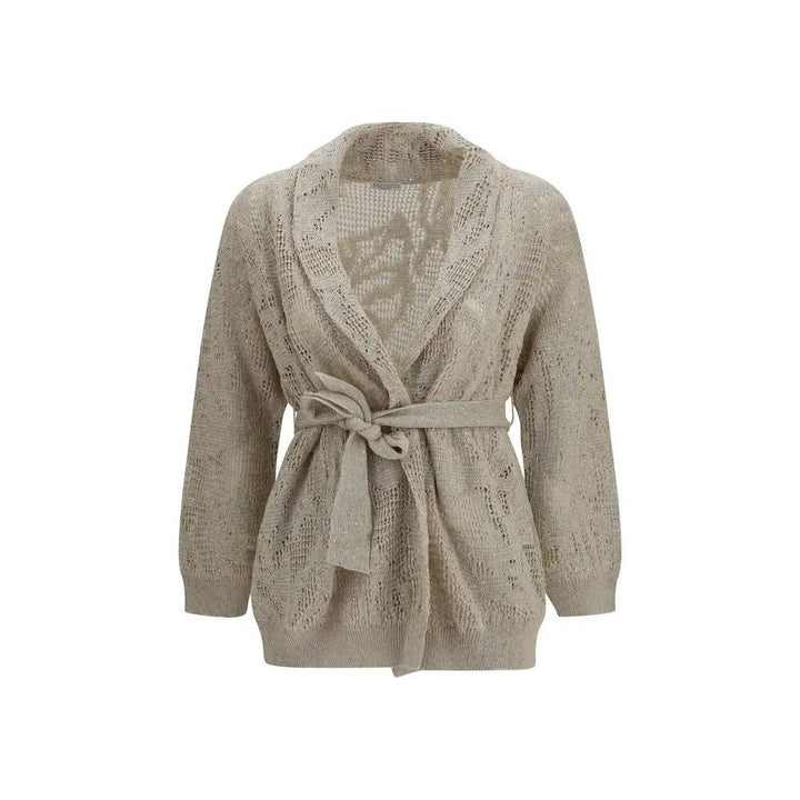 Brunello Cucinelli Sample Sale | Brunello Cucinelli Beige Linen Cardigan - | Designer outlet