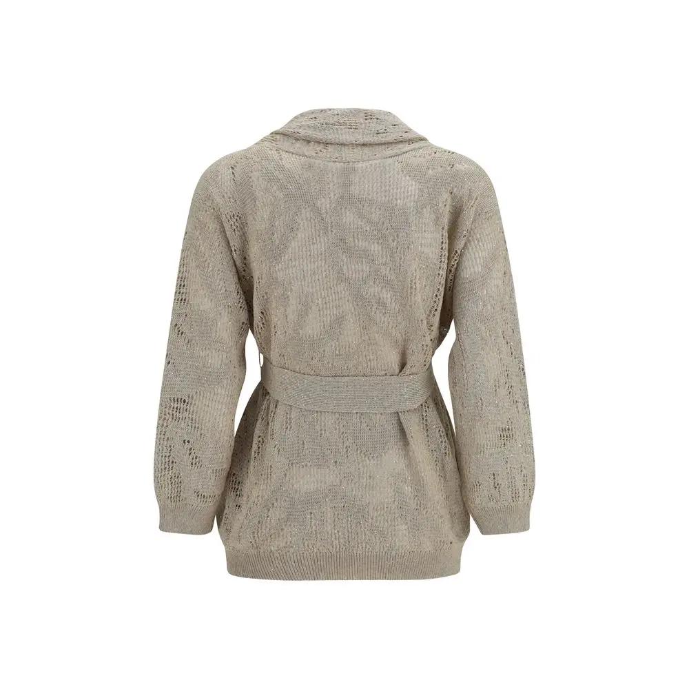 Brunello Cucinelli Sample Sale | Brunello Cucinelli Beige Linen Cardigan - | Designer outlet