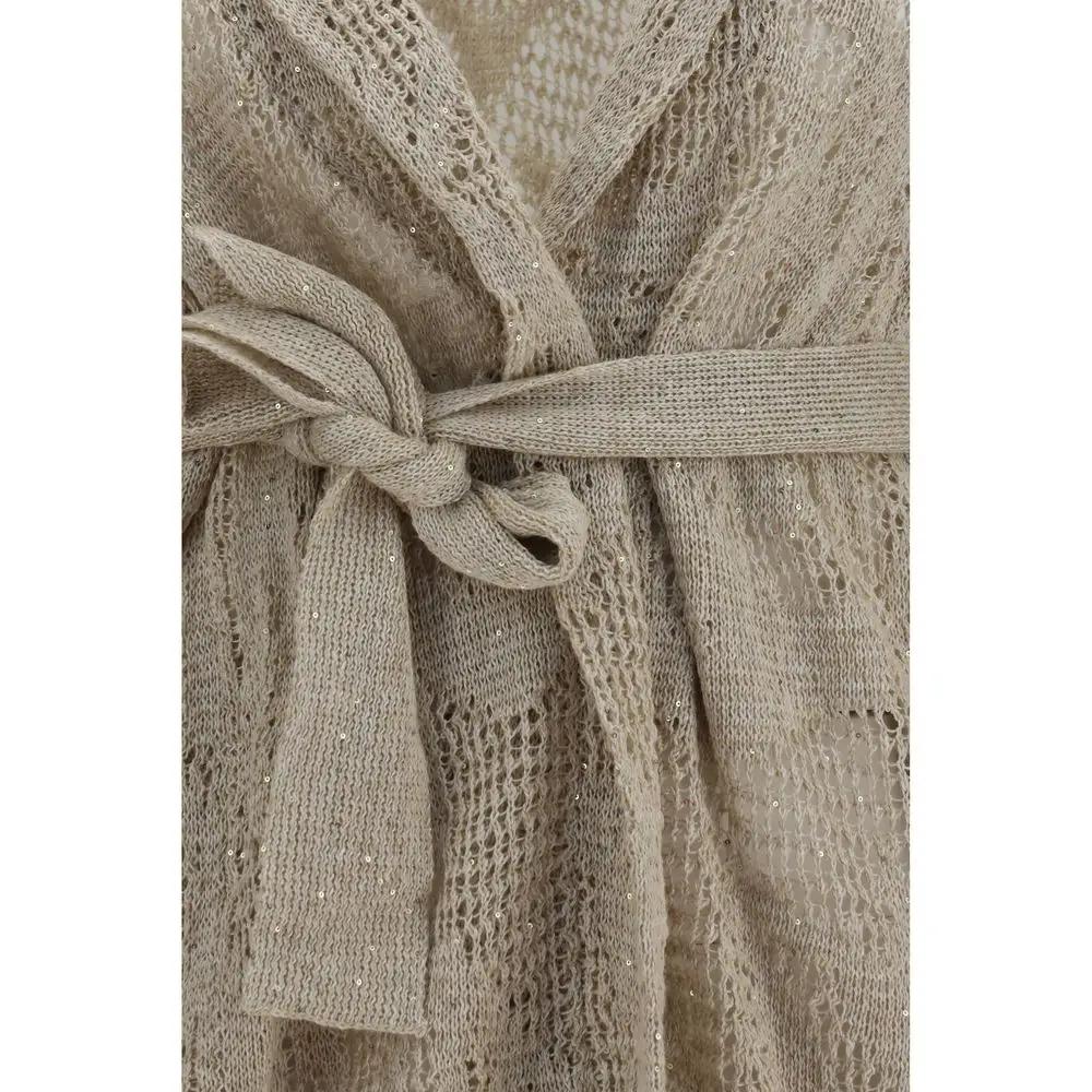 Brunello Cucinelli Sample Sale | Brunello Cucinelli Beige Linen Cardigan - | Designer outlet