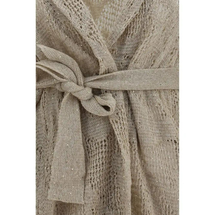 Brunello Cucinelli Sample Sale | Brunello Cucinelli Beige Linen Cardigan - | Designer outlet