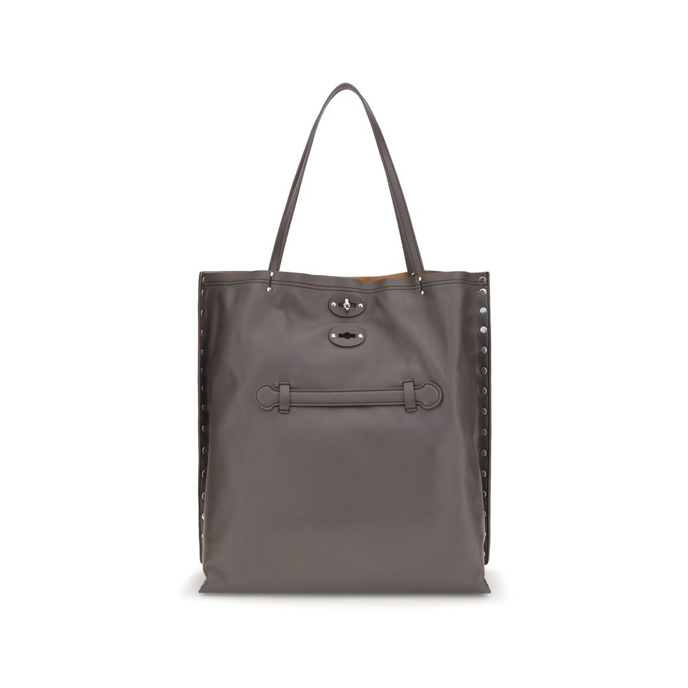 Zanellato Sample Sale | Zanellato Gray Calf Leather Bos Taurus Shoulder Bag - | Designer outlet