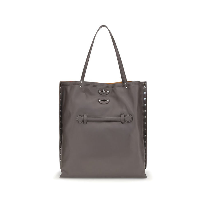 Zanellato Sample Sale | Zanellato Gray Calf Leather Bos Taurus Shoulder Bag - | Designer outlet