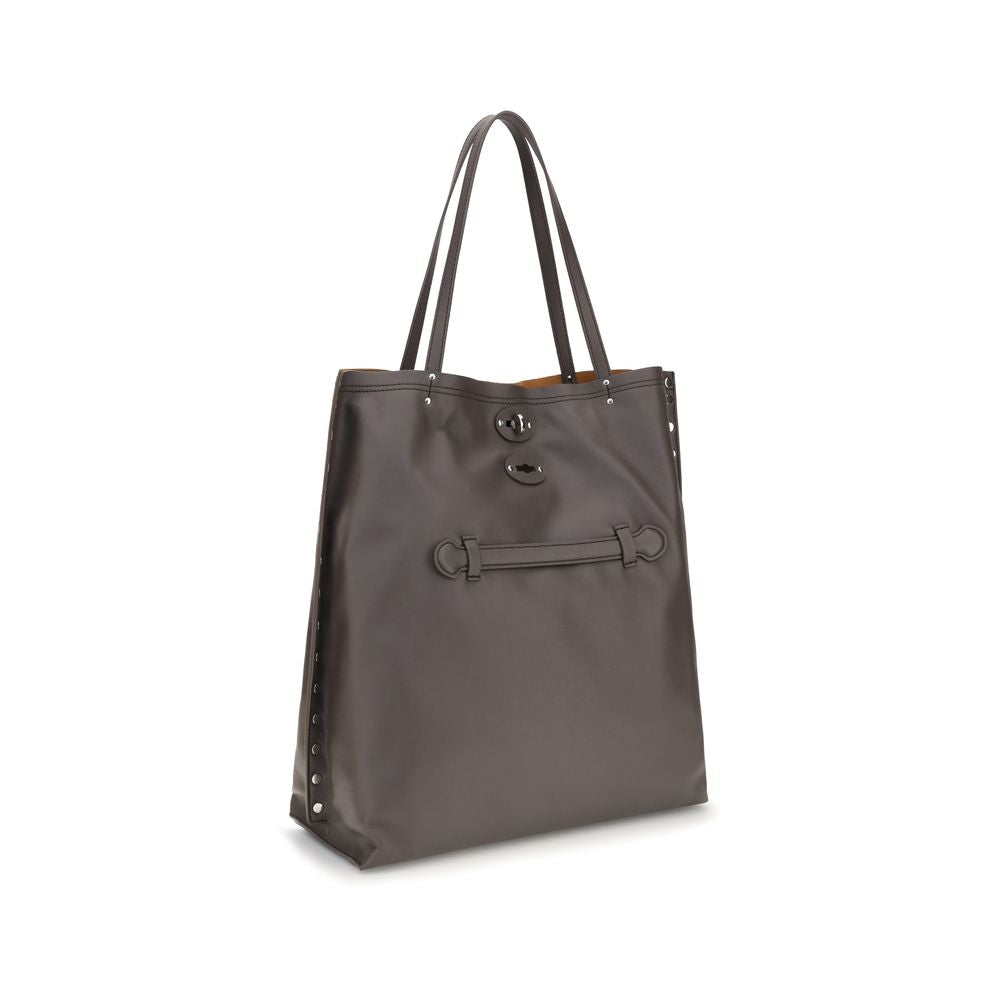 Zanellato Sample Sale | Zanellato Gray Calf Leather Bos Taurus Shoulder Bag - | Designer outlet