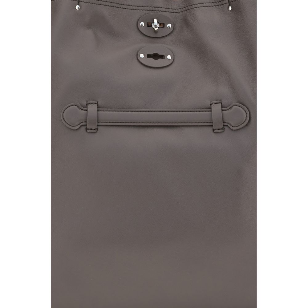 Zanellato Sample Sale | Zanellato Gray Calf Leather Bos Taurus Shoulder Bag - | Designer outlet