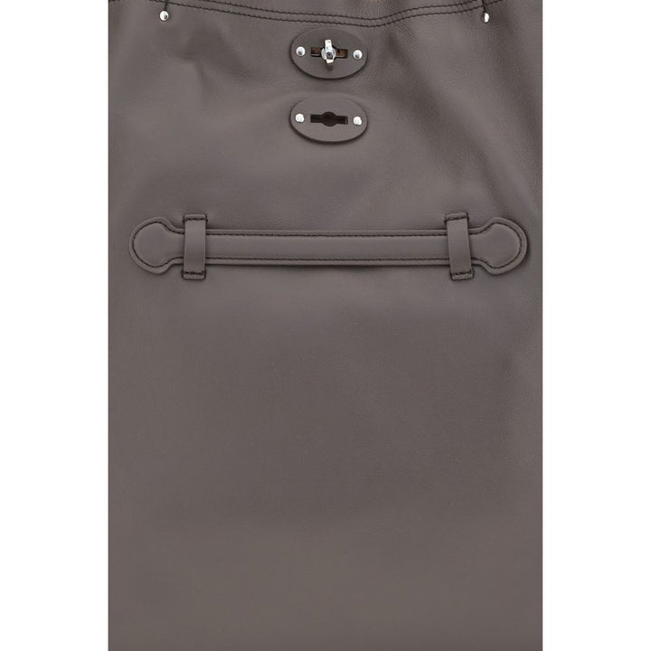 Zanellato Sample Sale | Zanellato Gray Calf Leather Bos Taurus Shoulder Bag - | Designer outlet
