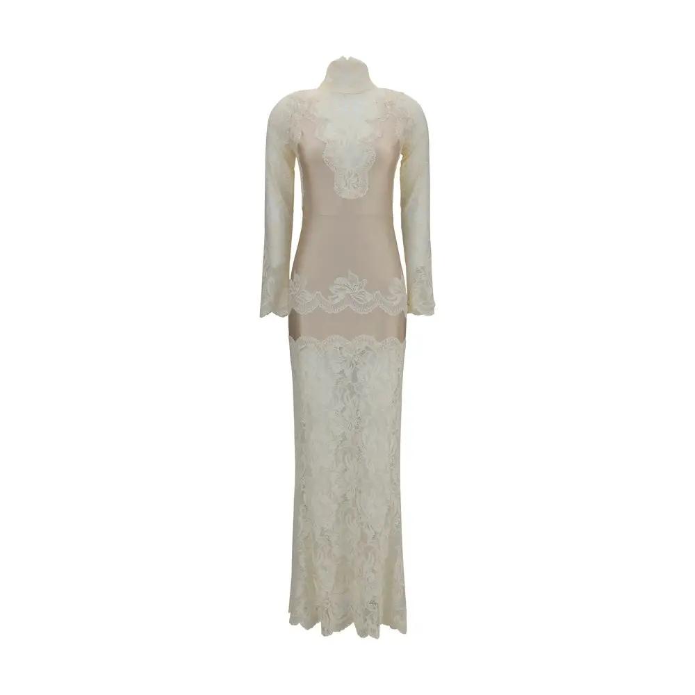 Rabanne Sample Sale | Rabanne Beige Polyamide Long Dress - | Designer outlet