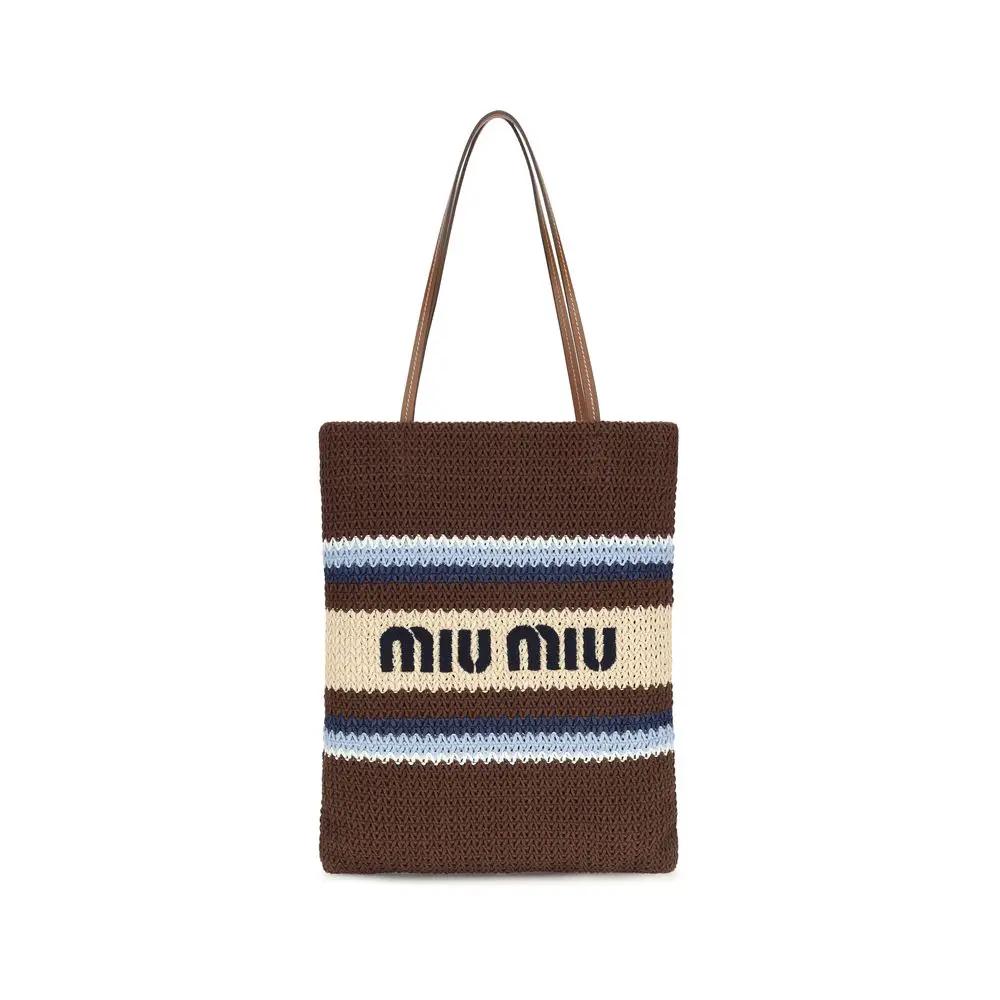Miu Miu Sample Sale | Miu Miu Multicolor Recycled Cotton Shoulder Bag - | Designer outlet
