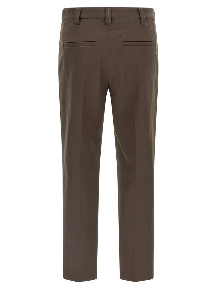 Brunello Cucinelli Brown Cotton Casual Pants