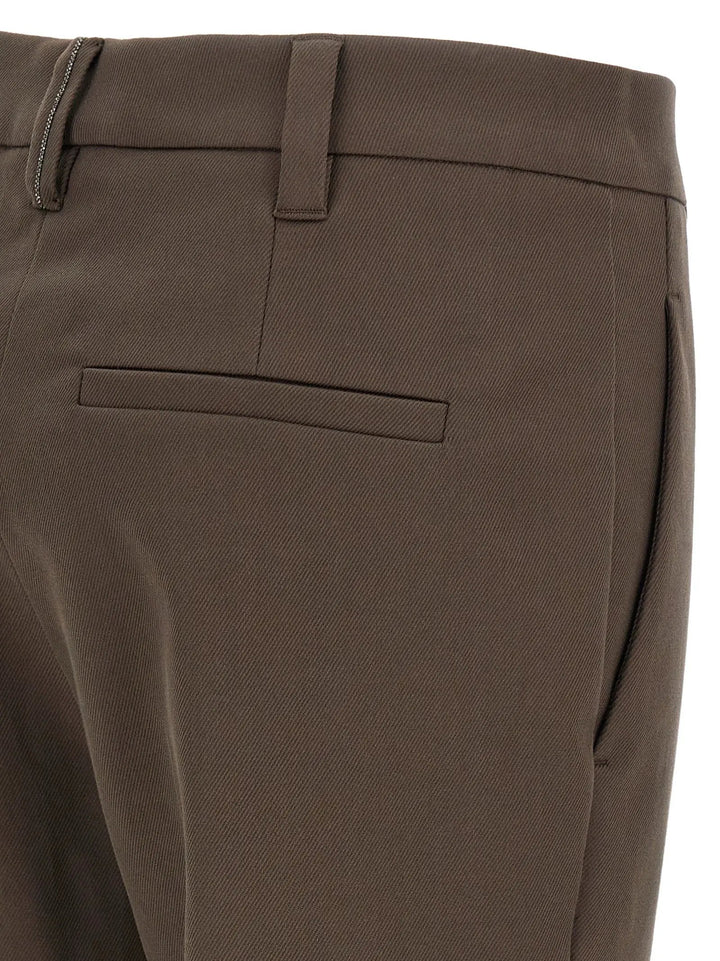 Brunello Cucinelli Brown Cotton Casual Pants