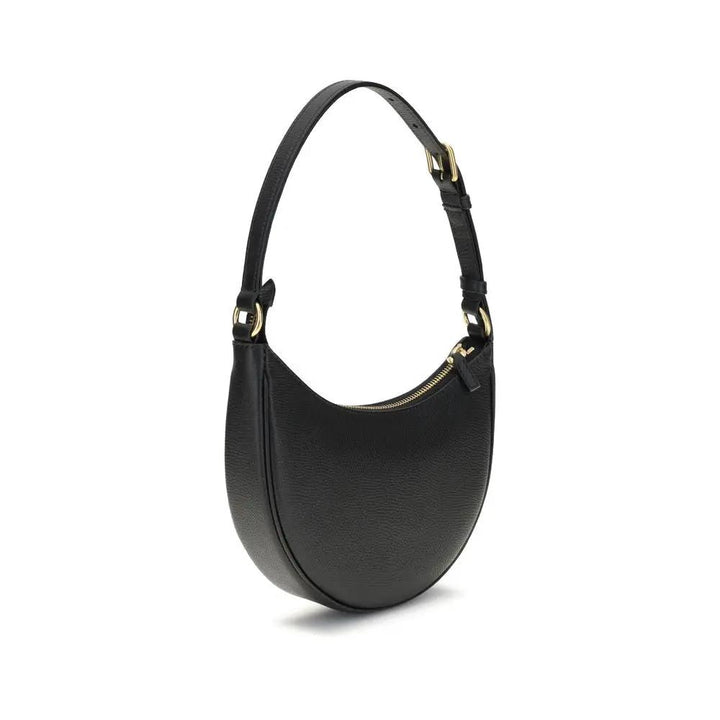 Valentino Garavani Black Calf Leather Bos Taurus Shoulder Bag