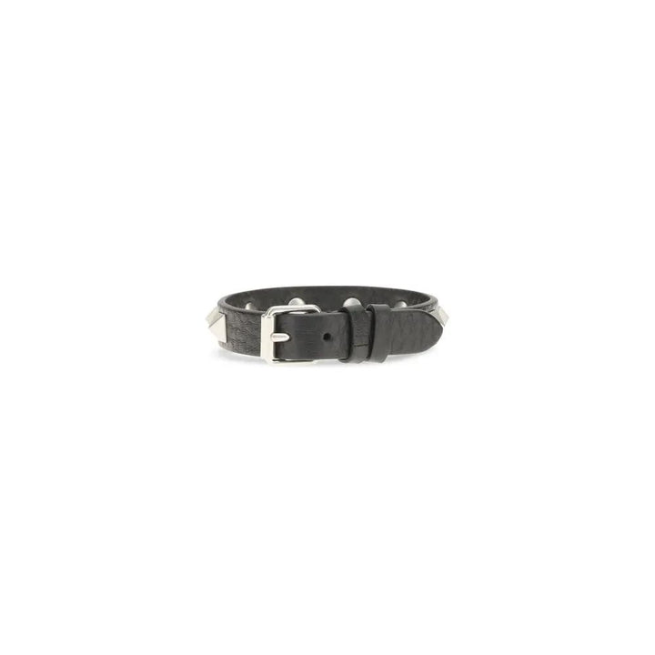 Valentino Garavani Black Calf Leather Bos Taurus Bracelet