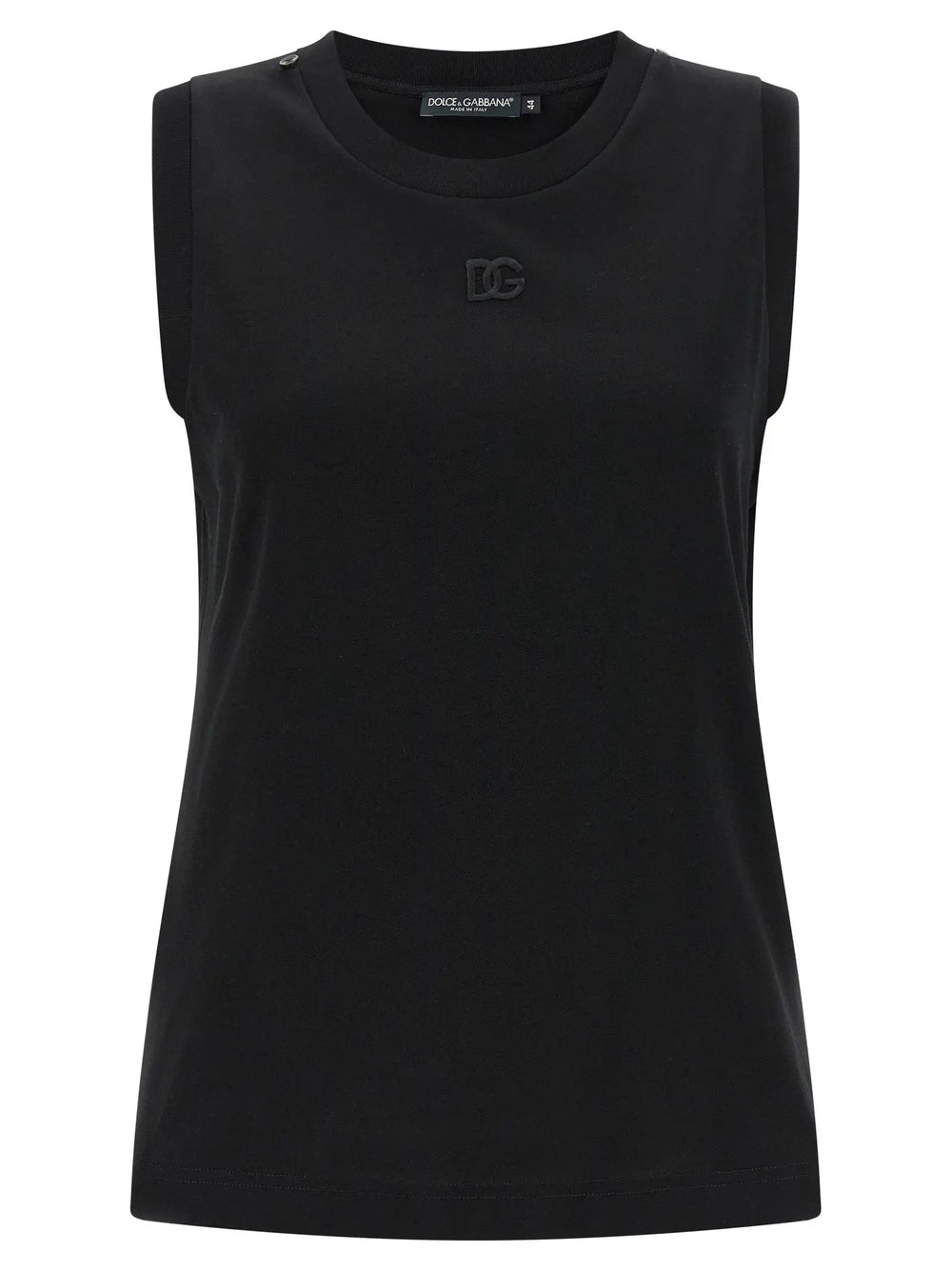 Dolce & Gabbana Sample Sale | Dolce & Gabbana Black Cotton Sleeveles T-Shirt - | Designer outlet