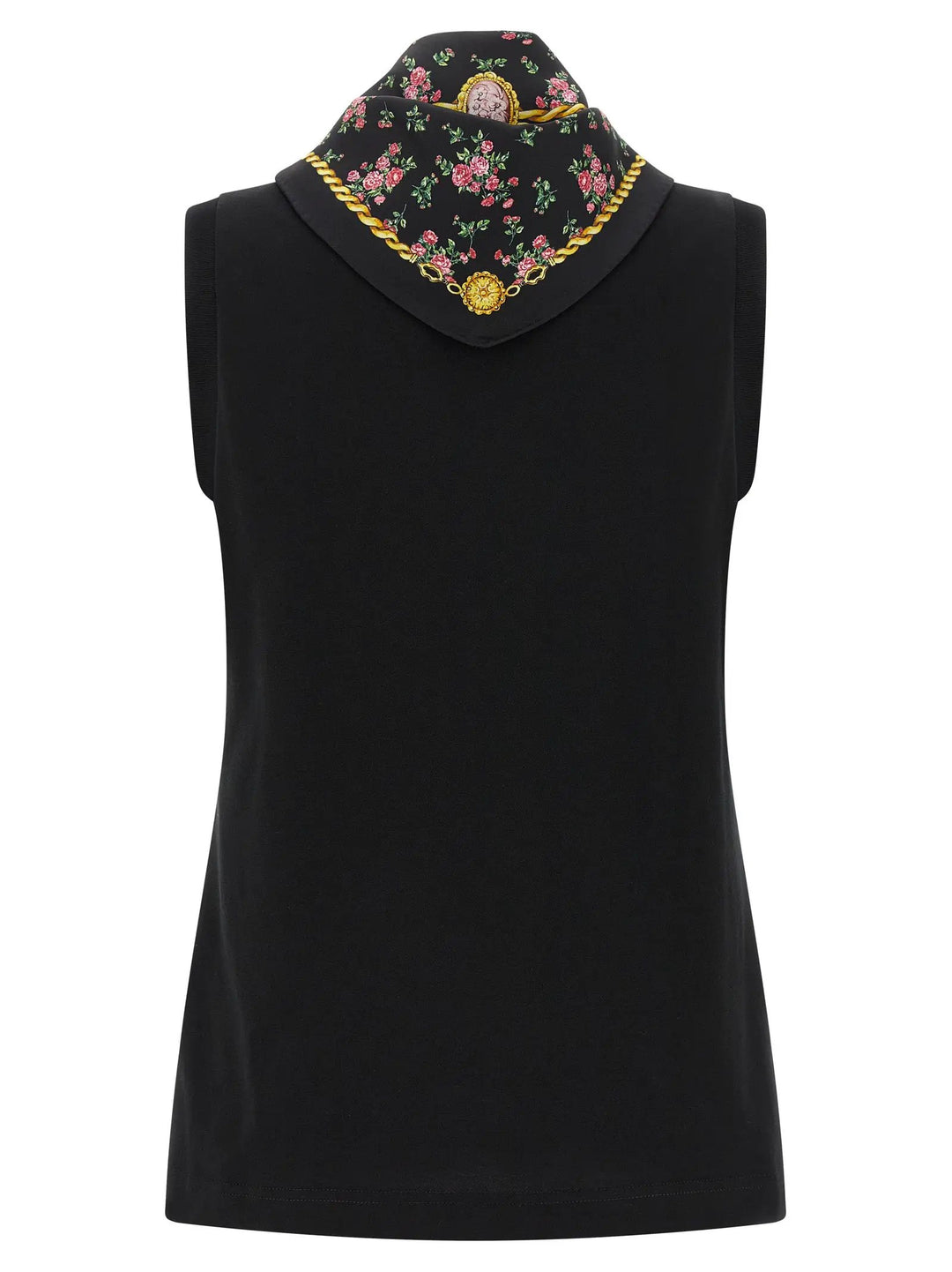 Dolce &amp; Gabbana Black Cotton Sleeveless T-Shirt