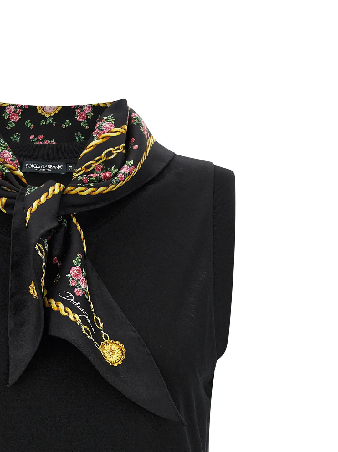 Dolce &amp; Gabbana Black Cotton Sleeveless T-Shirt