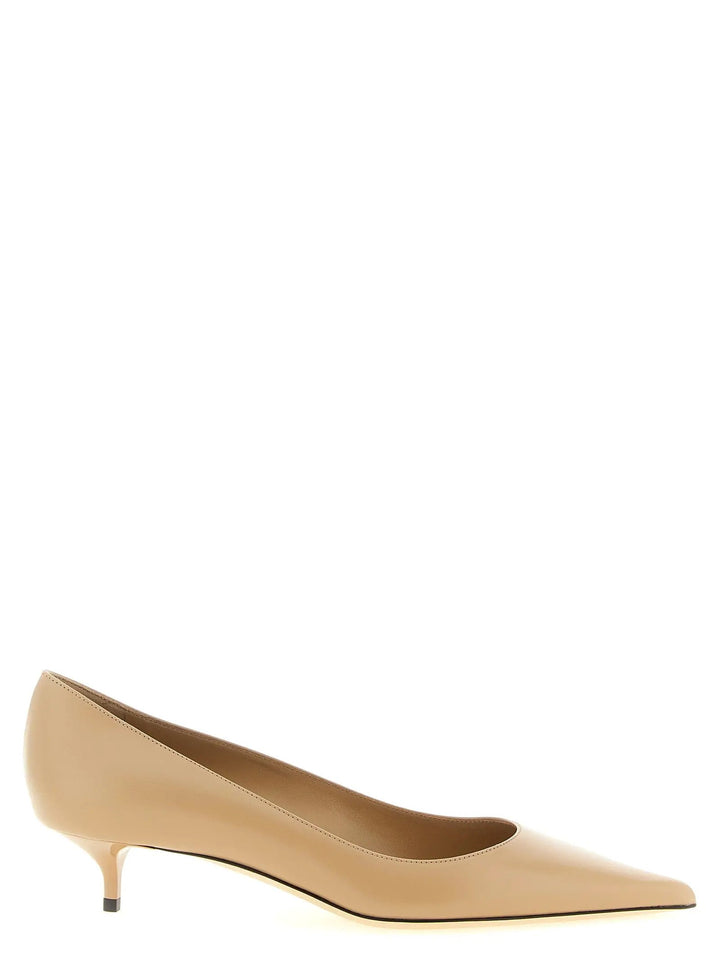 Jimmy Choo Sample Sale | Jimmy Choo Beige Leather Mid Heel Pumps - | Designer outlet
