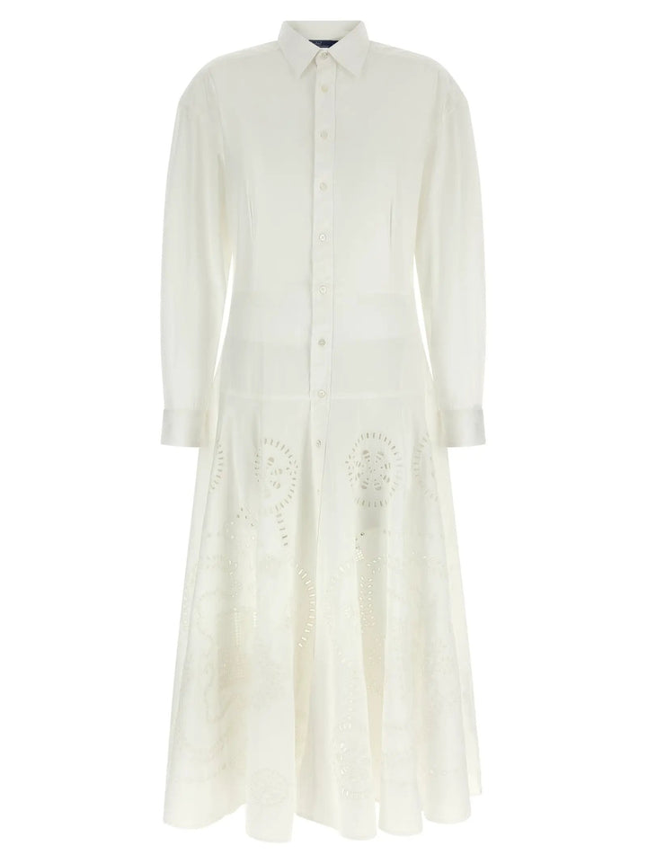 Polo Ralph Lauren White Cotton Midi Dress