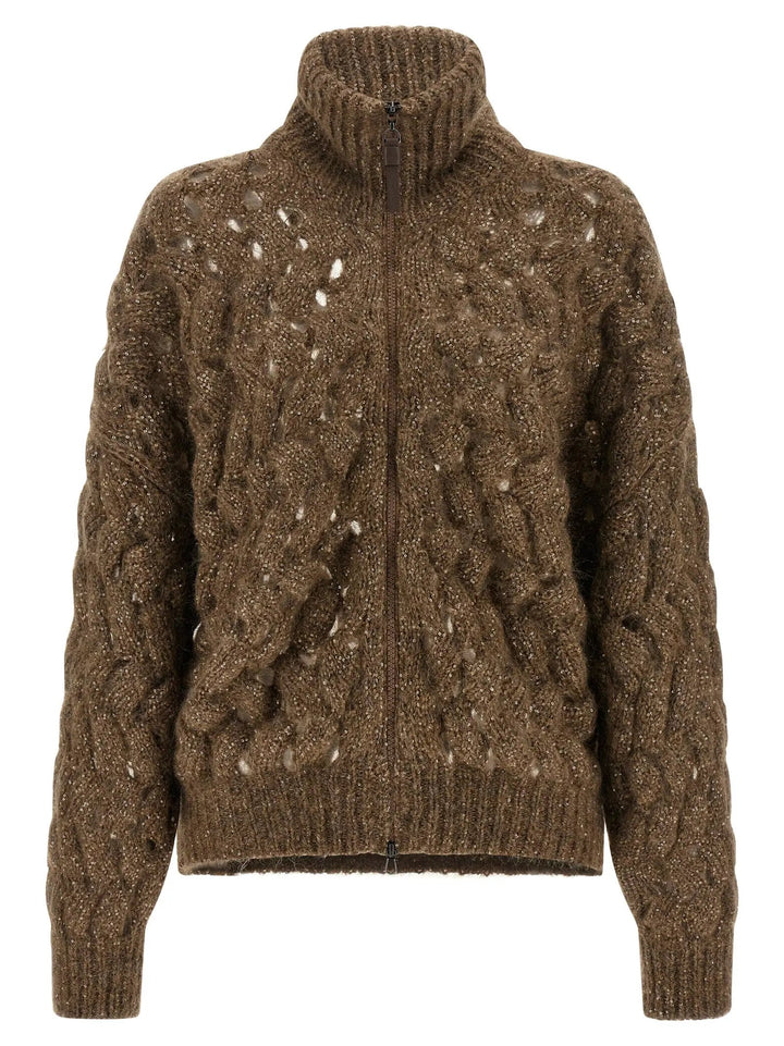 Brunello Cucinelli Sample Sale | Brunello Cucinelli Brown Wool Cardigan - | Designer outlet