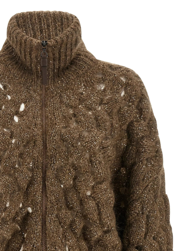 Brunello Cucinelli Sample Sale | Brunello Cucinelli Brown Wool Cardigan - | Designer outlet