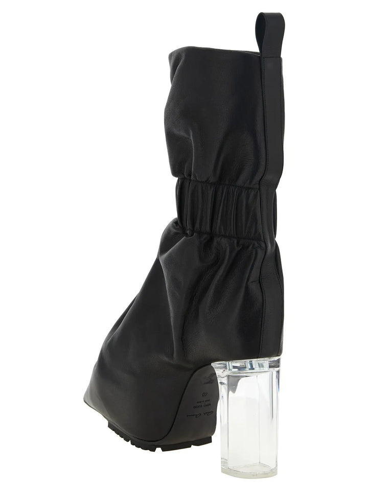 Rick Owens Sample Sale | Rick Owens Black Calfskin Ankle Boots - | Designer outlet
