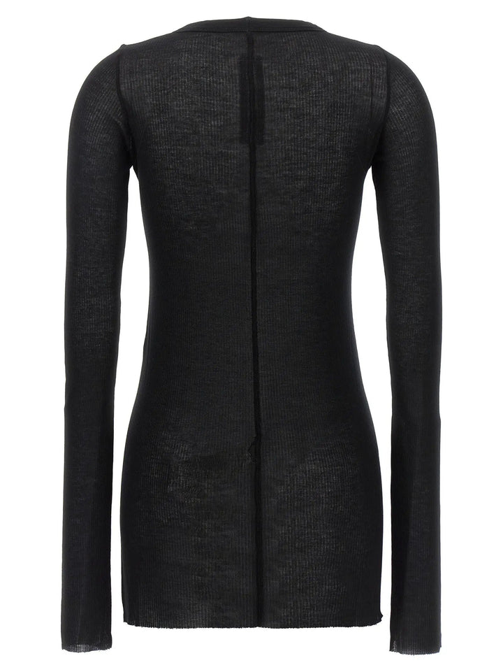Rick Owens Sample Sale | Rick Owens Black Viscose Long Sleeve T-Shirt - | Designer outlet