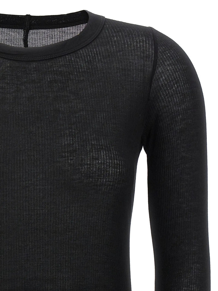 Rick Owens Sample Sale | Rick Owens Black Viscose Long Sleeve T-Shirt - | Designer outlet