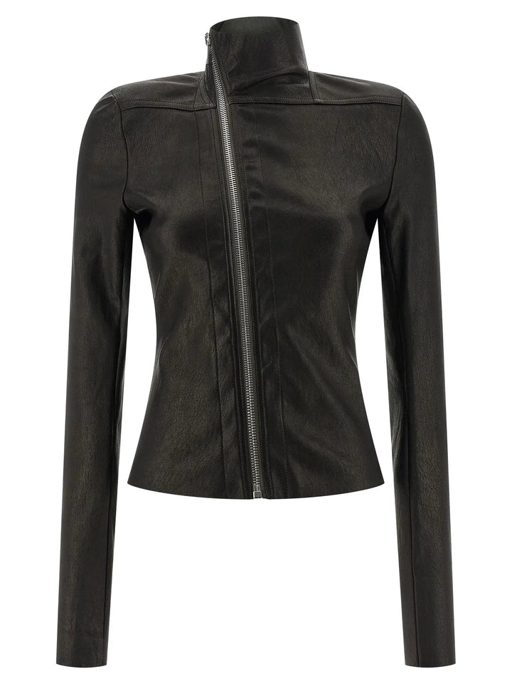Rick Owens Black Lamb Leather Leather Jacket