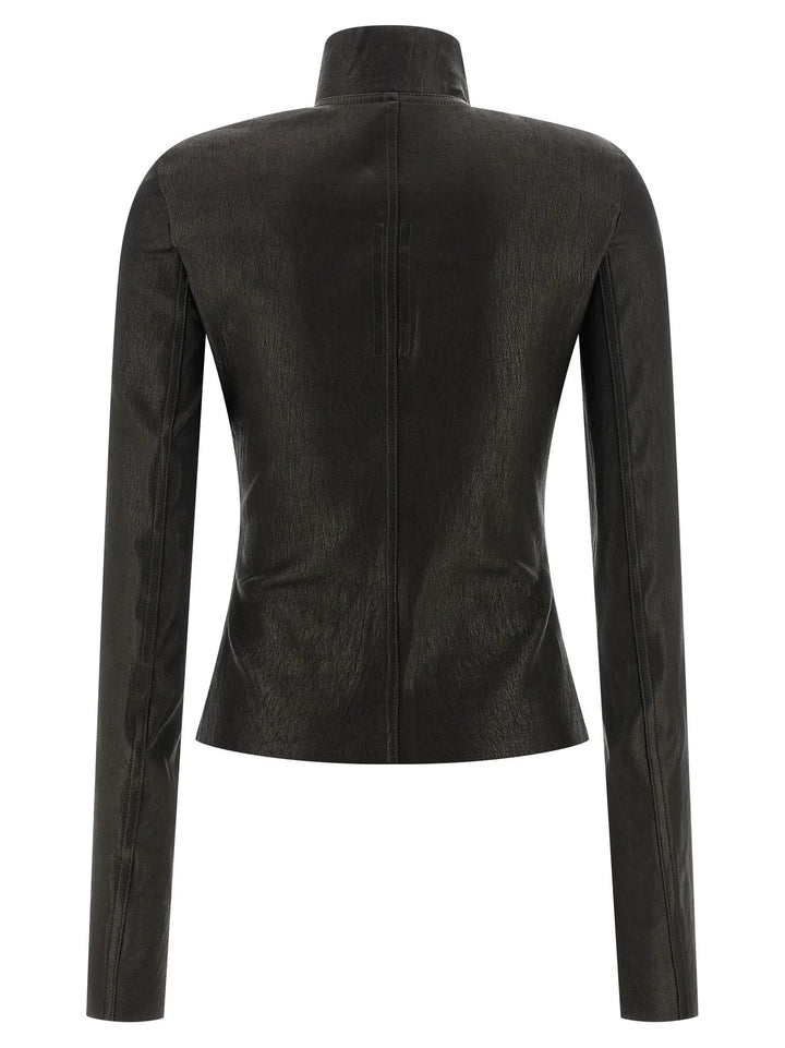 Rick Owens Black Lamb Leather Leather Jacket