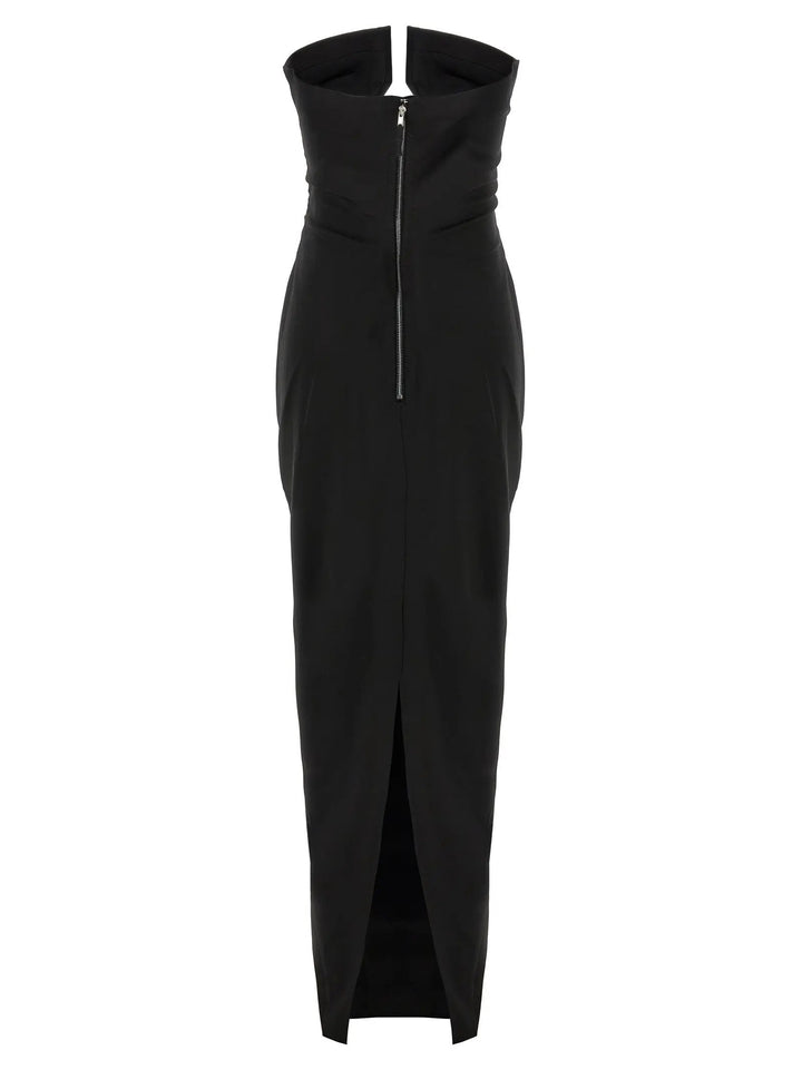 Rick Owens Black Wool Long Dress
