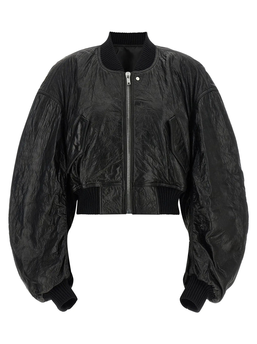 Rick Owens Black Lamb Leather Leather Jacket