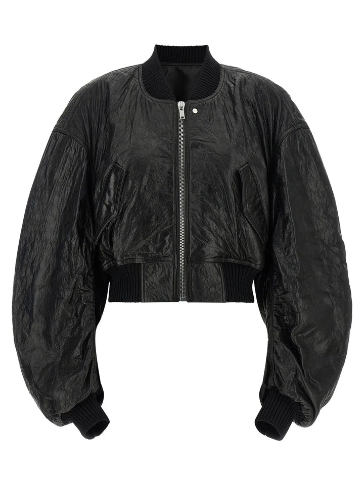 Rick Owens Black Lamb Leather Leather Jacket