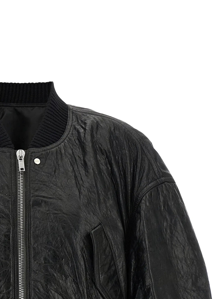 Rick Owens Black Lamb Leather Leather Jacket