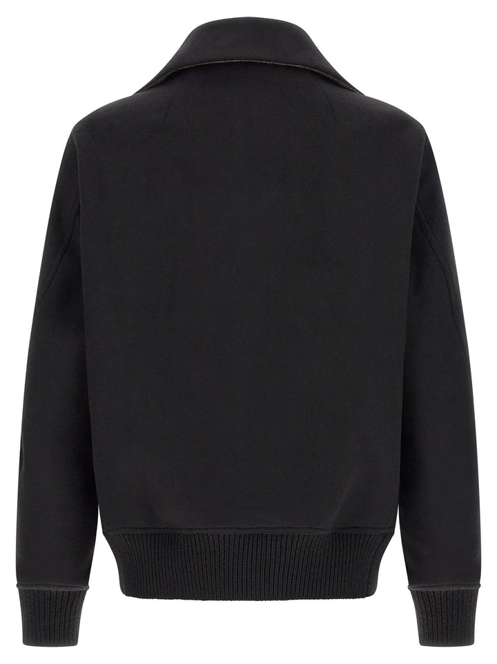 Rick Owens Black Virgin Wool Bomber