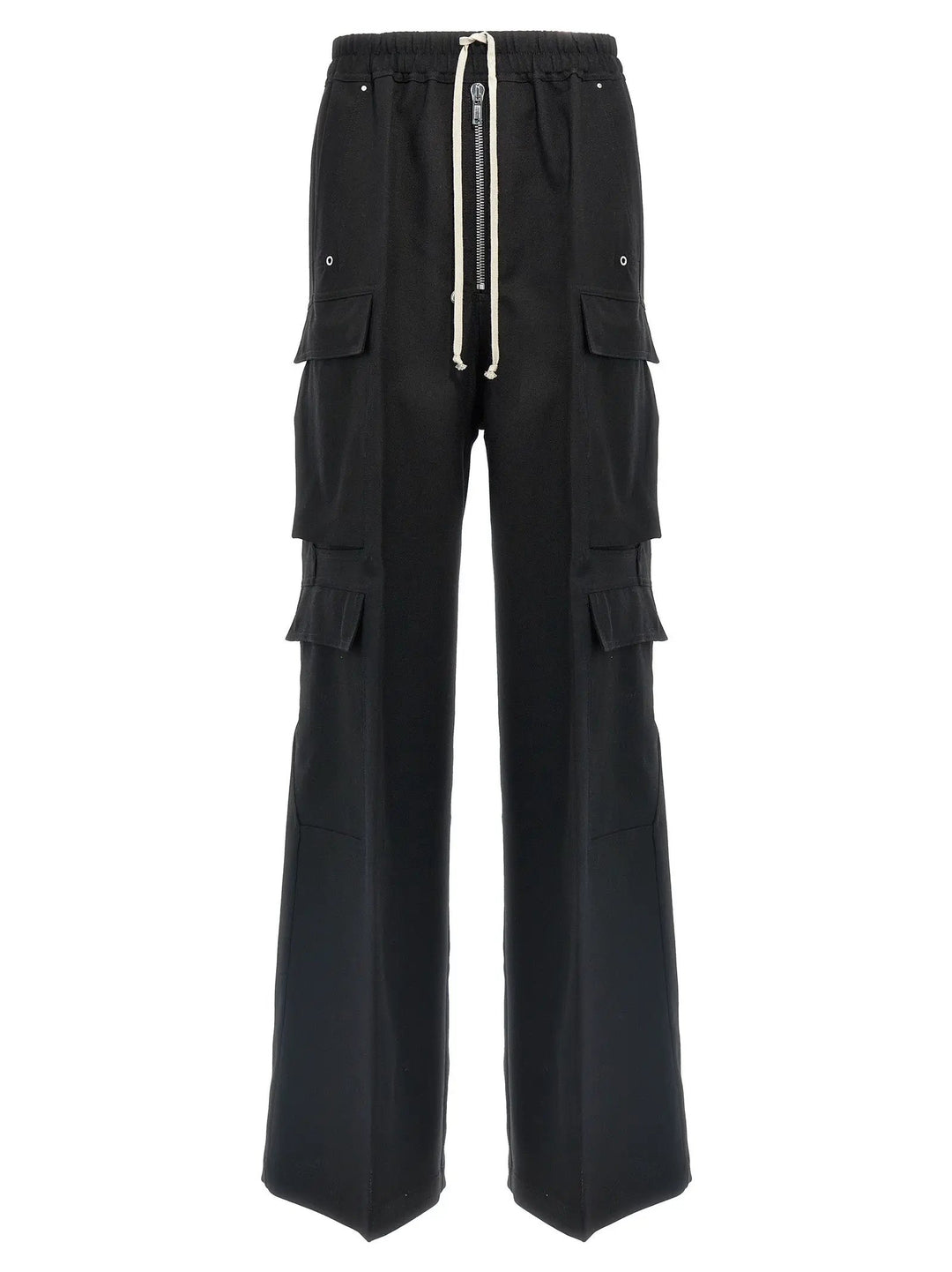 Rick Owens Black Wool Cargo Pants
