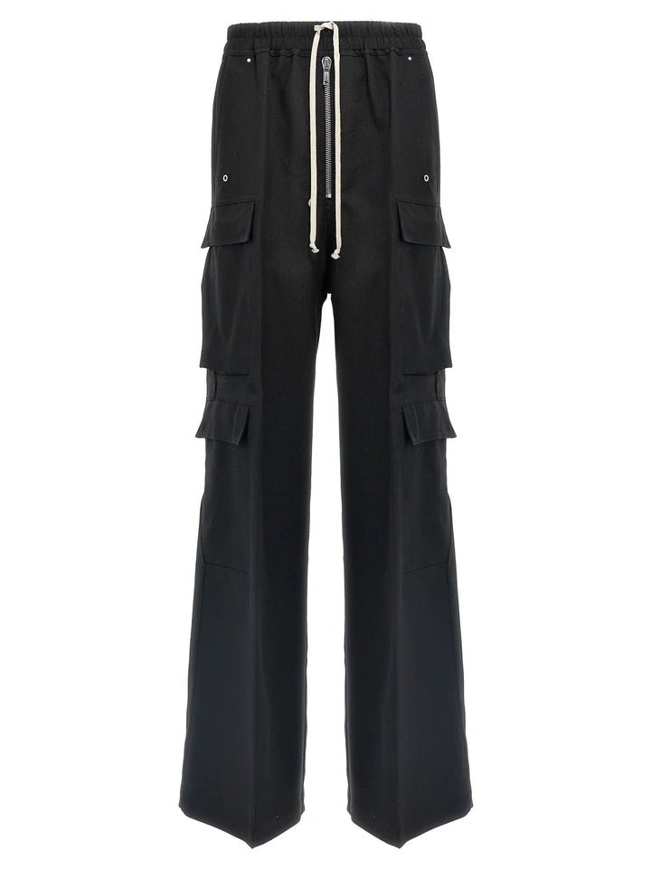 Rick Owens Black Wool Cargo Pants