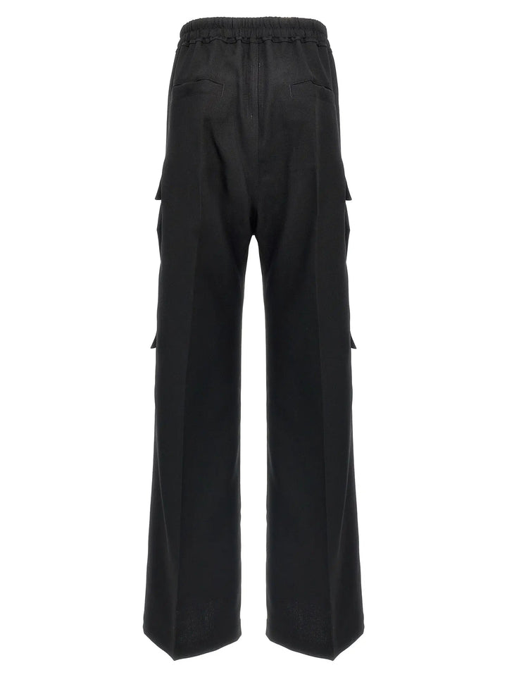 Rick Owens Black Wool Cargo Pants