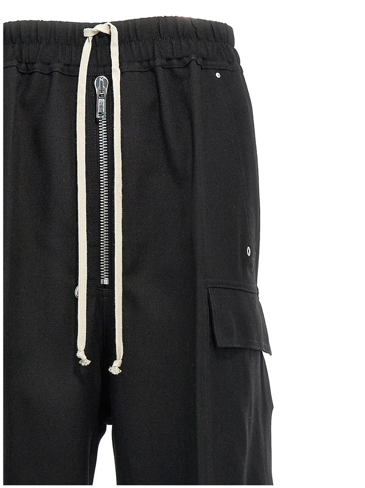 Rick Owens Black Wool Cargo Pants